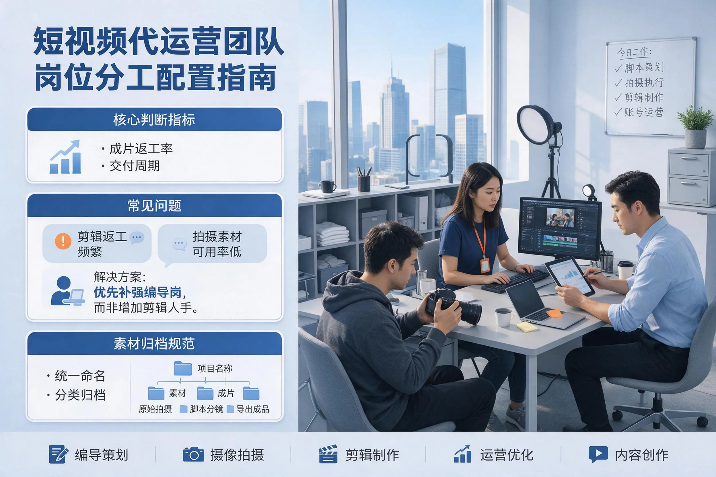 短视频代运营团队如何配置?安顺企业岗位分工科普说明