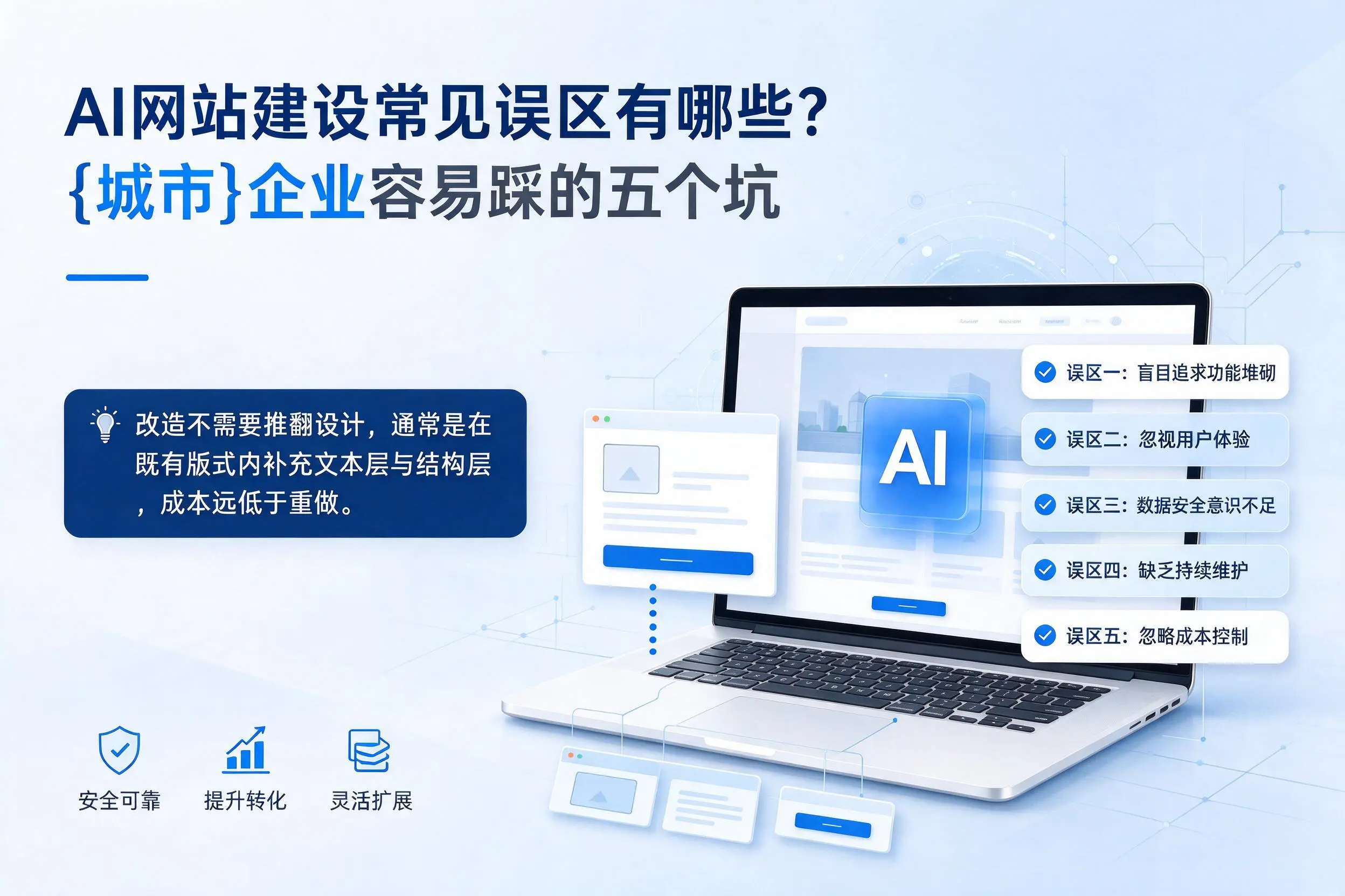 AI网站建设常见误区有哪些？安顺企业容易踩的五个坑